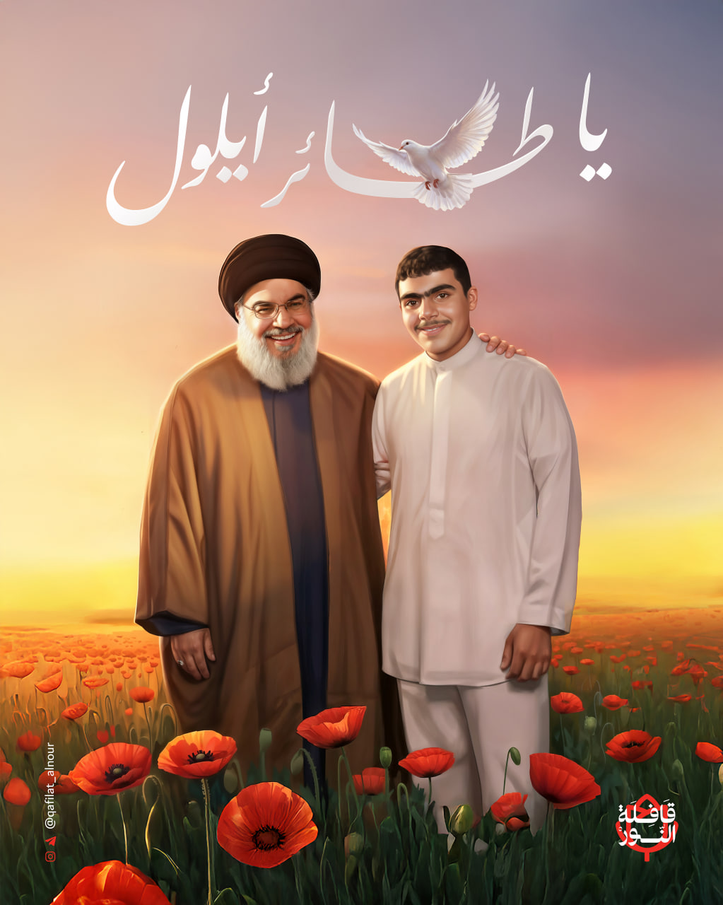تصویرسازی شهید سید حسن نصرالله و شهید سید هادی نصرالله